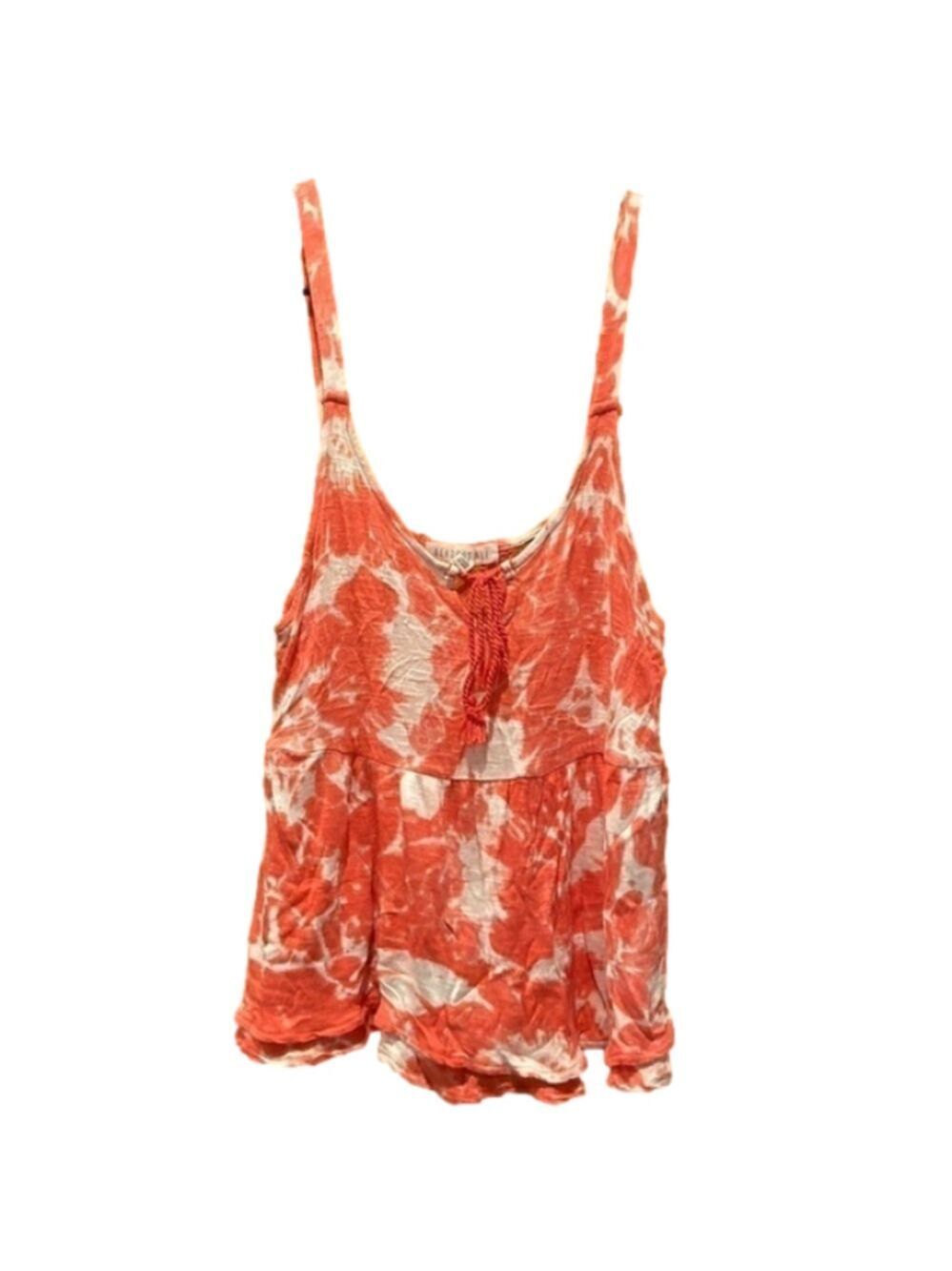 Aeropostle Coral and White Tie-Dye Tank Top with Lace Back Size Small
